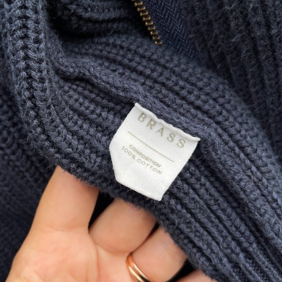 Brass Cothing's -  Alpine Zip-Up Cotton Cardigan - Picture 3 of 3